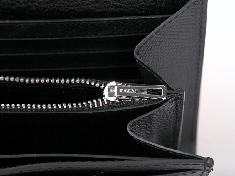 Hermes Epsom Original Calfskin Constance Long Wallet Black 6