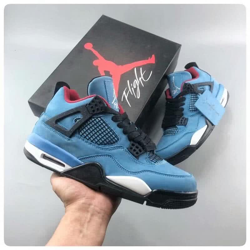 Travis Scott x Air Jordan 4 Houston Oilers Blue And Black Men 3