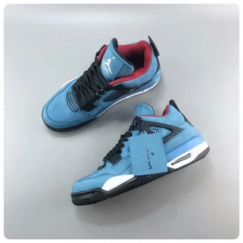 Travis Scott x Air Jordan 4 Houston Oilers Blue And Black Men 9