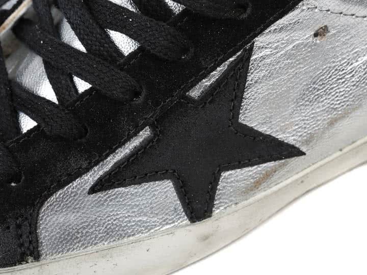 Golden Goose Super Star Sneakers in Leather With Suede Star silver black leather 8