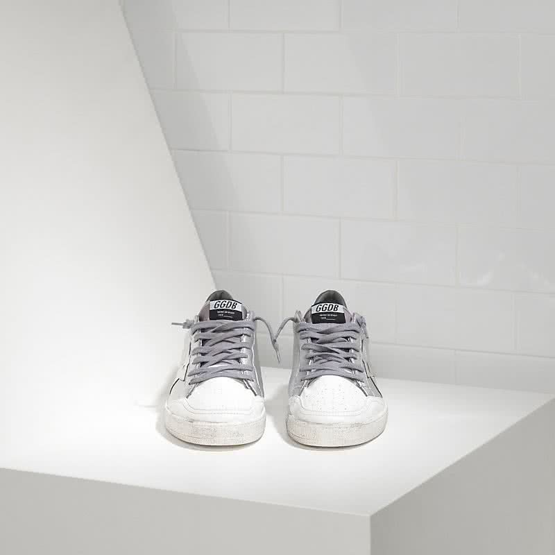 Golden Goose Sneakers Ball Star in Pelle con Stella in Pelle Silver Mirror 3