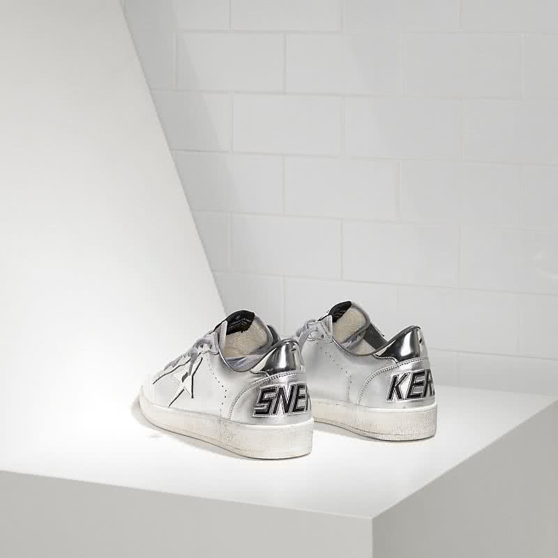 Golden Goose Sneakers Ball Star in Pelle con Stella in Pelle Silver Mirror 2
