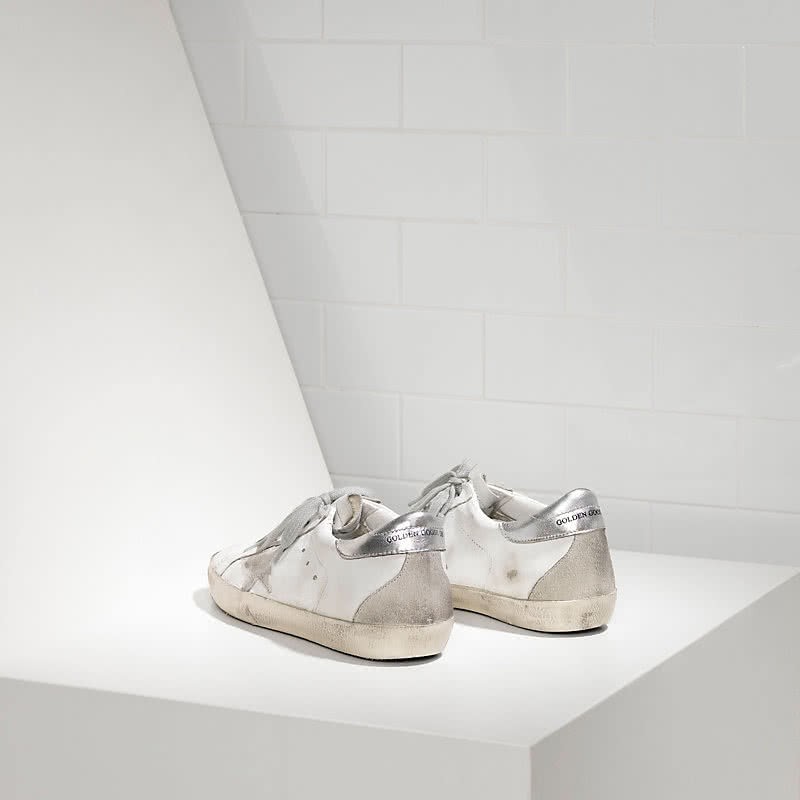 Golden Goose Sneakers Super Star IN Pelle E Stella IN Camoscio white silver metal 3