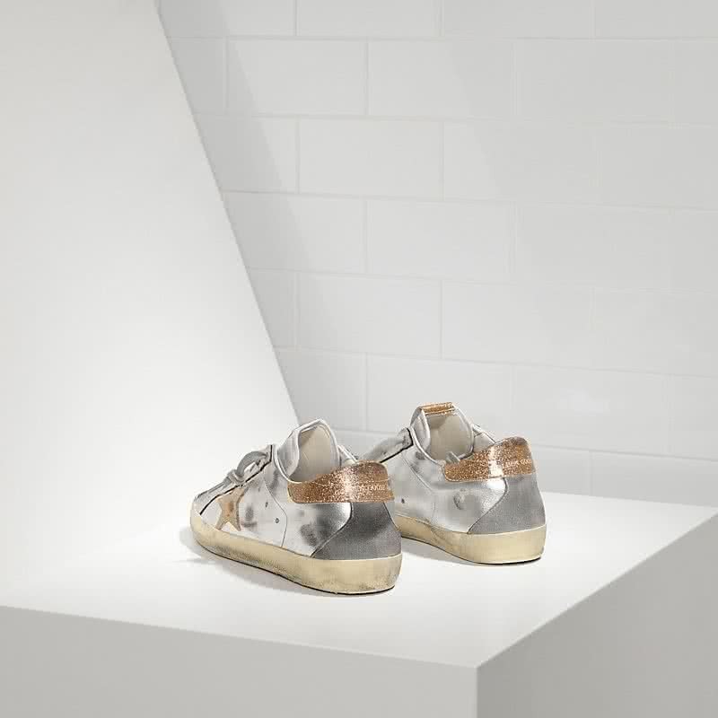 Golden Goose Super Star sneakers in leather with leather star Silver Gold 3