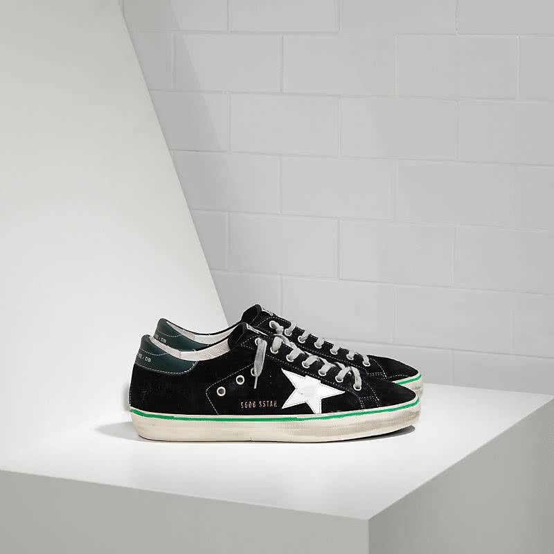 Golden Goose Sneakers Super Star IN Camoscio E Stella IN Pelle black suede petrol 1