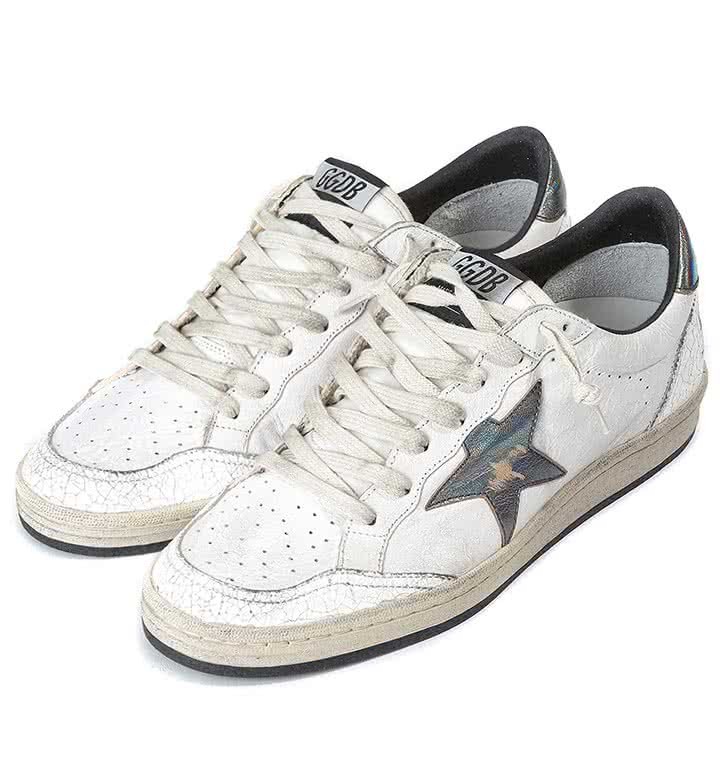 Golden Goose white grey star 3