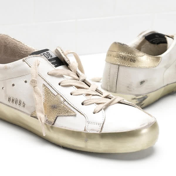 Golden Goose Superstar Sneakers G30WS590.E37 Calf Leather white gold 4