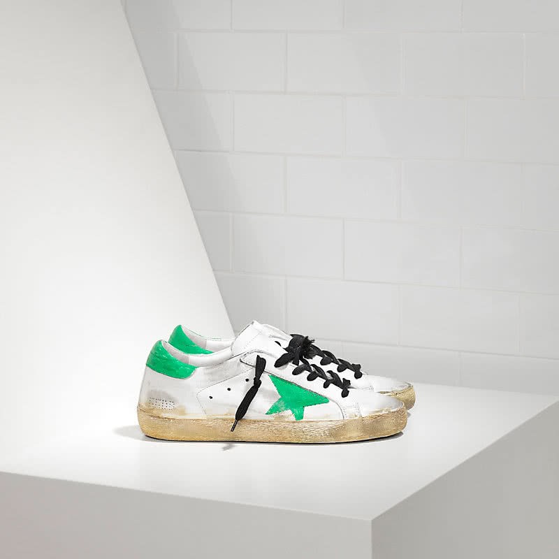 Golden Goose Sneakers Super Star IN Pelle Stella Traforata white skate paint 1