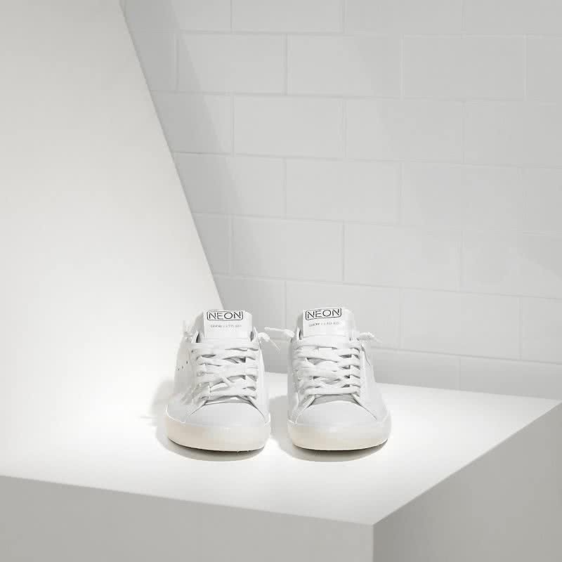 Golden Goose Sneakers Super Star in Pelle e Stella Neon fluorescente Neon 2