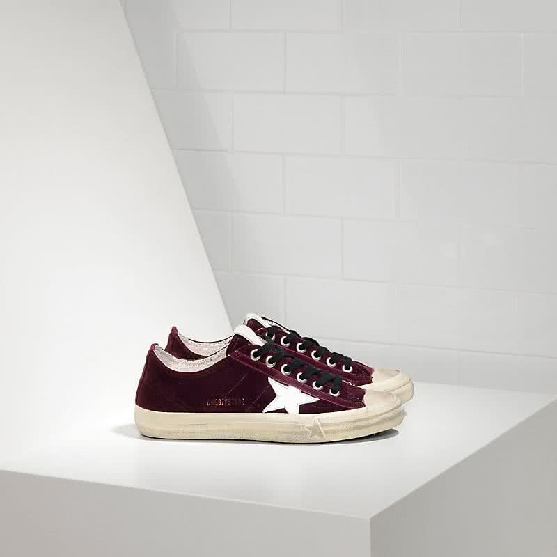 Golden Goose Sneakers V-Star 2 IN Velluto E Stella IN Pelle plum velvet 1
