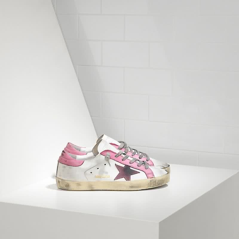 Golden Goose Sneakers Super Star in Pelle e Stella in Camoscio White Pink Star 1