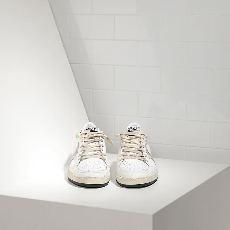 Golden Goose Sneakers Ball Star in Pelle con Stella in Camoscio White Ice Star 3