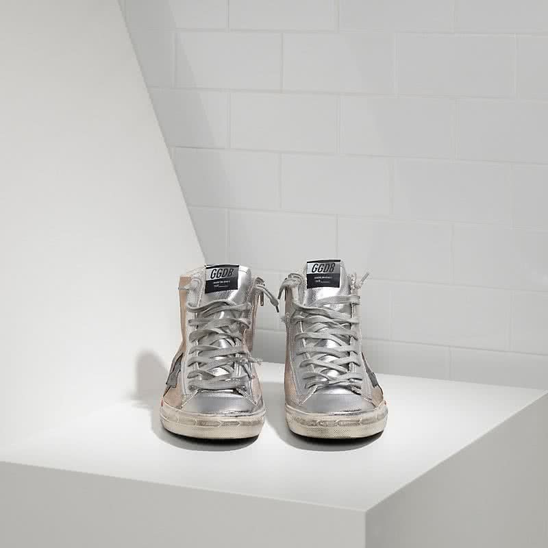 Golden Goose Sneakers FRANCY in Camoscio e Stella in Pelle SKIN SILVER 2