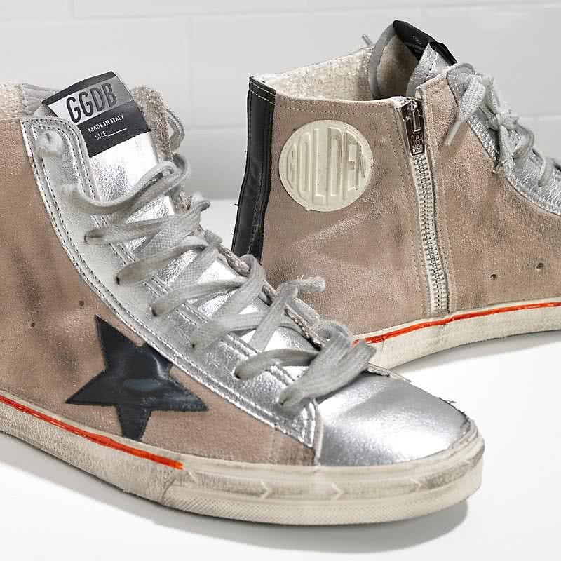 Golden Goose Sneakers FRANCY in Camoscio e Stella in Pelle SKIN SILVER 4