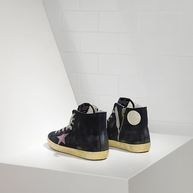 Golden Goose Sneakers Francy in camoscio E stella in camoscio effetto bule pink 3