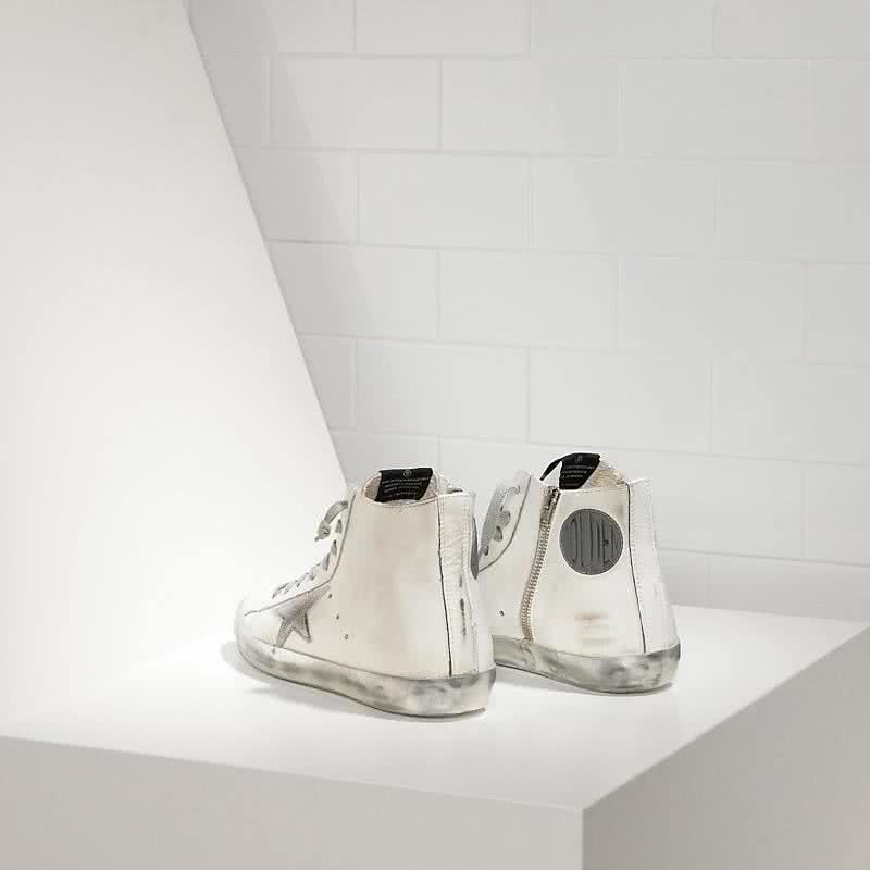 Golden Goose Sneakers FRANCY in Pelle e Stella in Camoscio SPARKLE WHITE SILVER 3