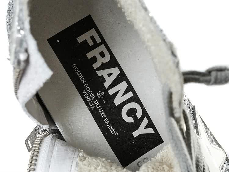 GGDB Sneakers FRANCY fabric embroidered with Glitter and Leather Star SILVER MOON 6