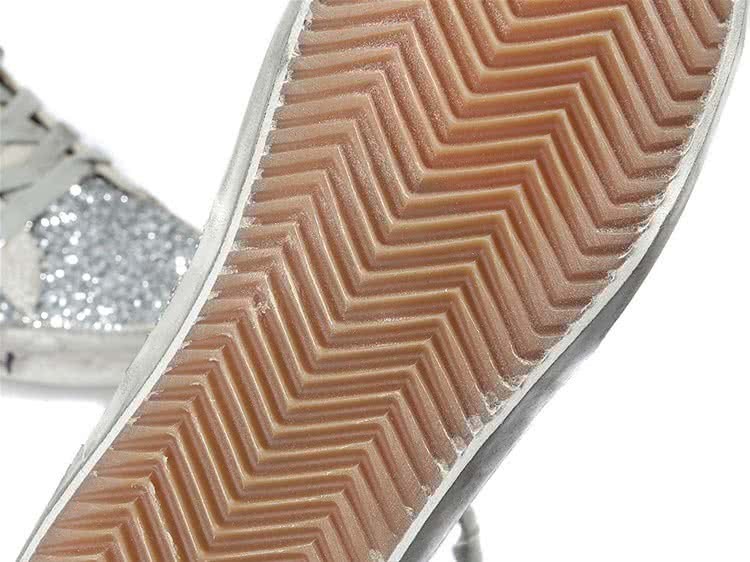 GGDB Sneakers FRANCY fabric embroidered with Glitter and Leather Star SILVER MOON 7