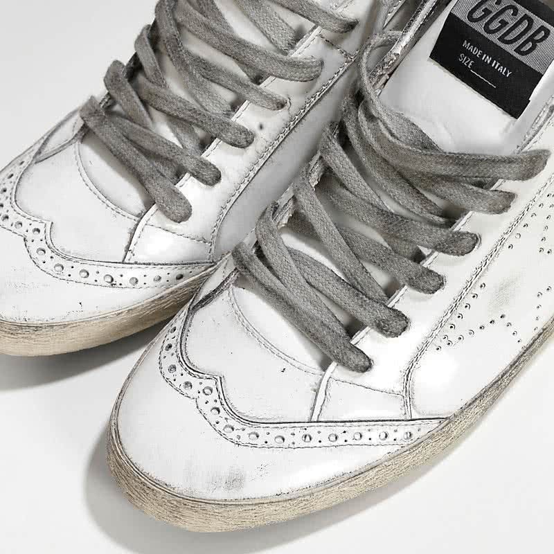 Golden Goose Sneakers Mid Star in Pelle Lucida E Stella Traforata 4