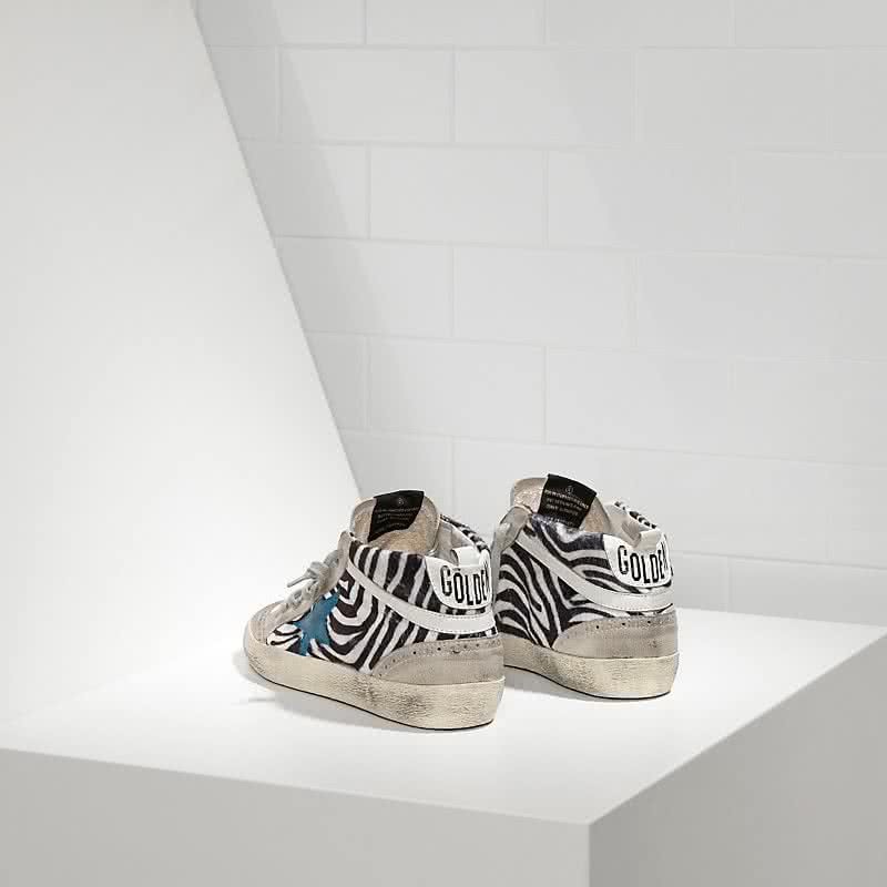 Golden Goose Mid Star Sneakers printed fabric pony Leather 2