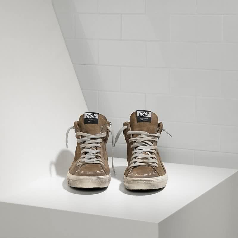 Golden Goose Sneakers Slide in Camoscio e Stella in Camoscio green leather 2