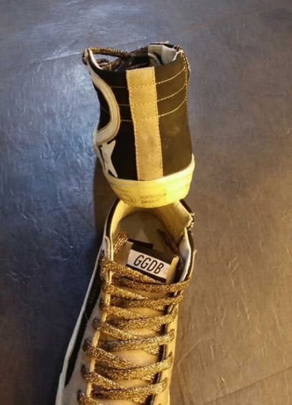 Golden Goose slide - brown gold tie 4