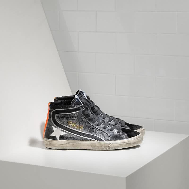 Golden Goose Sneakers Slide in Camoscio e Stella in Pelle savage black suede 1
