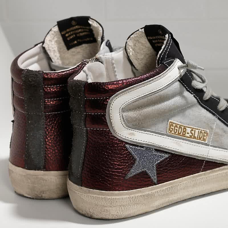 Golden Goose Sneakers Slide in Pelle e Stella Glitter 4