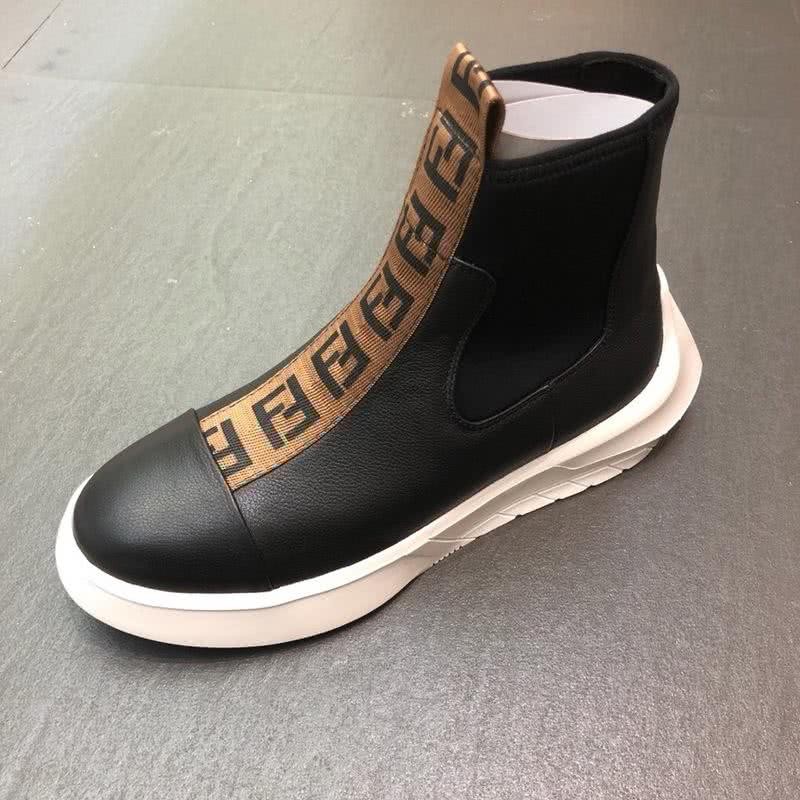 Fendi Boots Black Upper White Sole Men 6