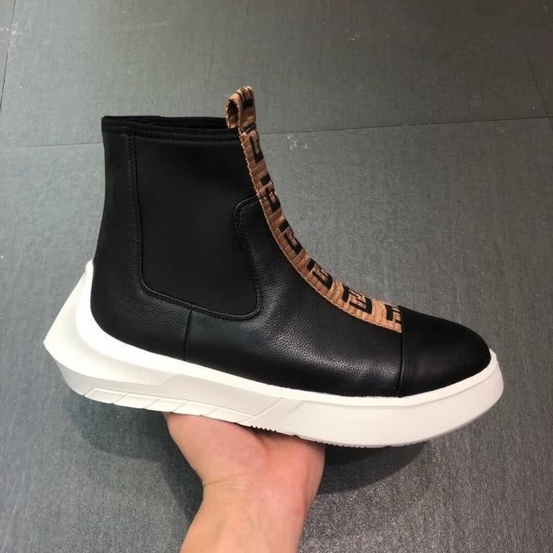 Fendi Boots Black Upper White Sole Men 8