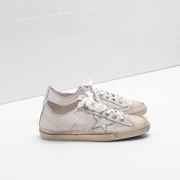 Golden Goose V-STAR 2 Sneakers Upper in crackle-effect calf leather 1