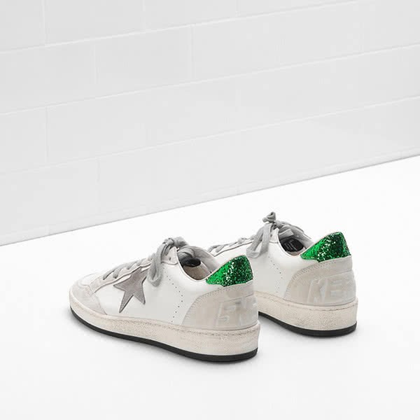 Golden Goose Ball Star Sneakers G32WS592.F8calf leather Suede Glittery heel tab 3