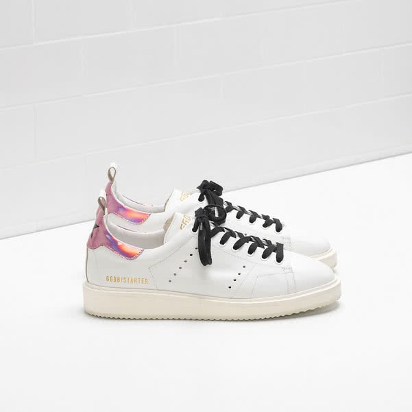 Golden Goose Starter Sneakers G30WS631 calf leather tab is iridescent material 1