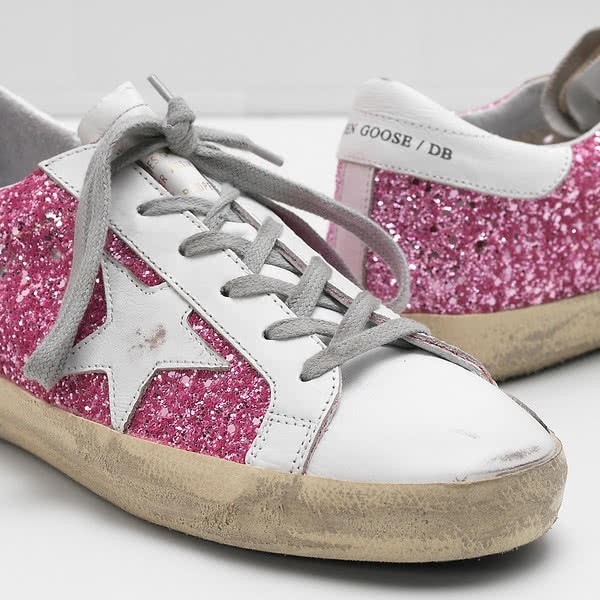 Golden Goose Superstar Sneakers Flag Ltd Glitter-Coated Fabric Heel In Calf brown 4