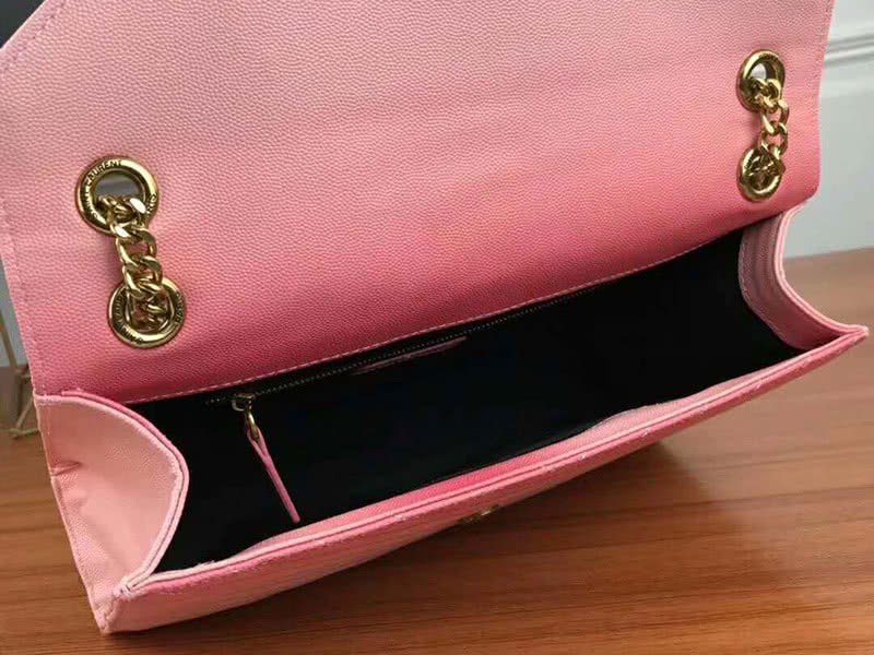Saint Laurent Ysl Monogram Satchel In Pink Matelasse Leather 7