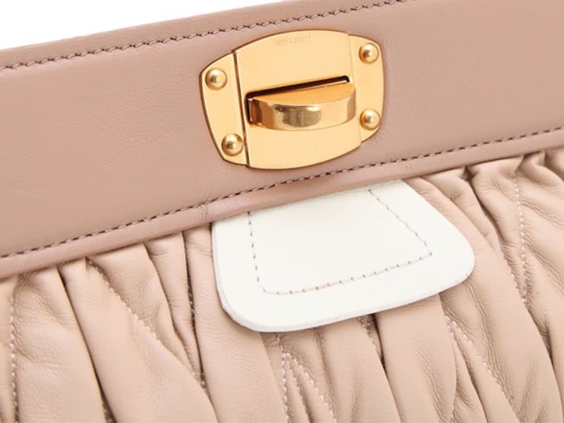 Miu Miu Matelasse Oversized Convertible Clutch Beige 6