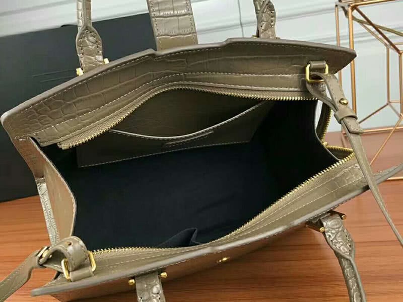 Saint Laurent Cabas Ysl Small In Smooth Leather Grey 7