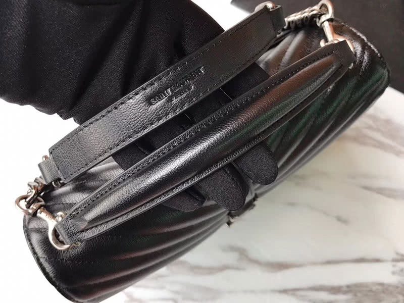 Saint Laurent Coll Ge Medium In Matelass Leather Black 4