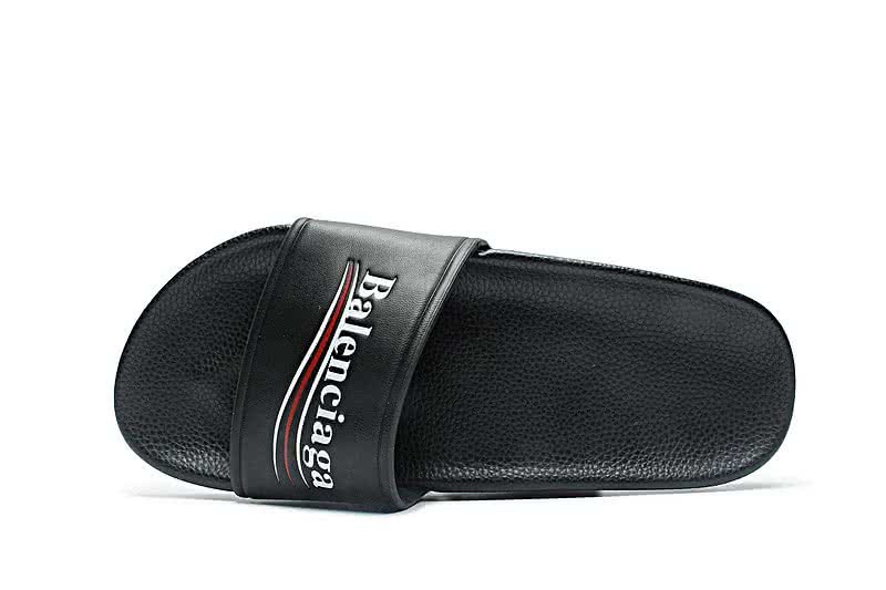 Balenciaga Logo flat pool Slide Sandals Black 2