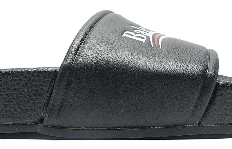 Balenciaga Logo flat pool Slide Sandals Black 8