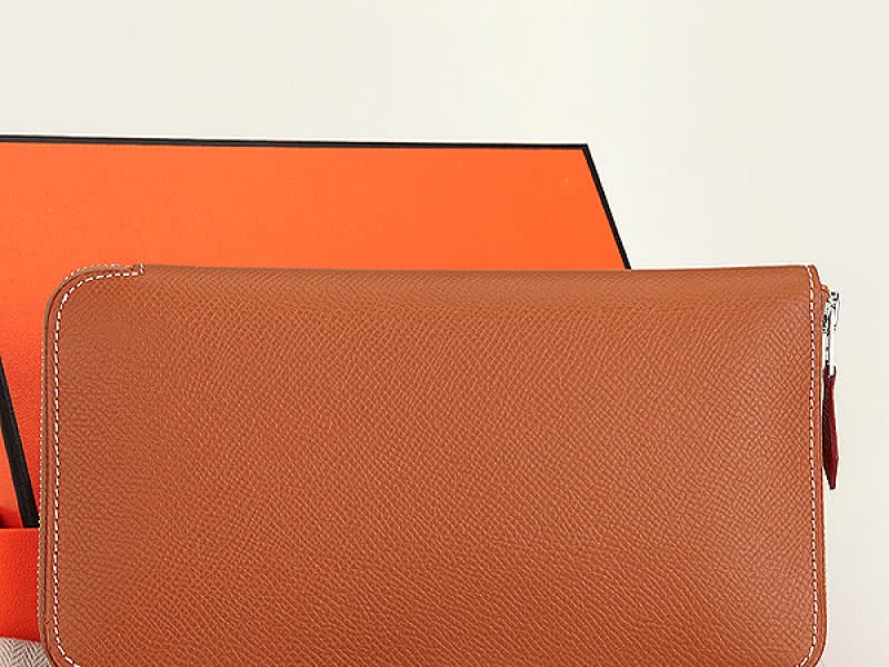 Hermes Zipper Wallet Original Epsom Calfskin Camel 1