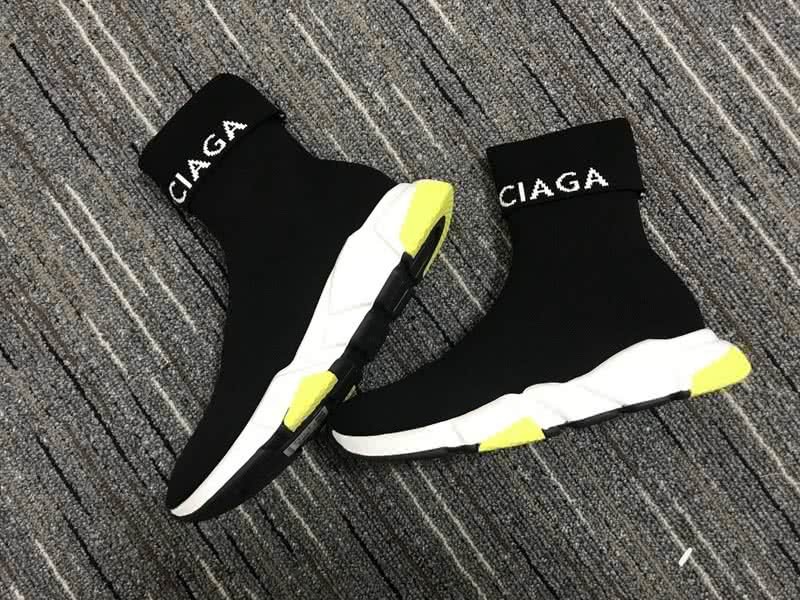 Balenciaga Stretch Mesh High Top Speed Black White pattern 2
