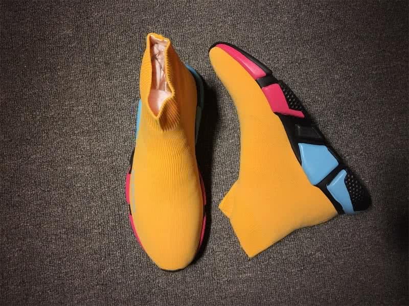 Balenciaga Speed Sock Boots Yellow Blue Red 6