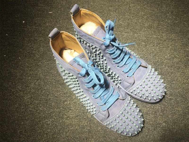 Christian Louboutin Louis Spikes Men/Women Light Blue 2