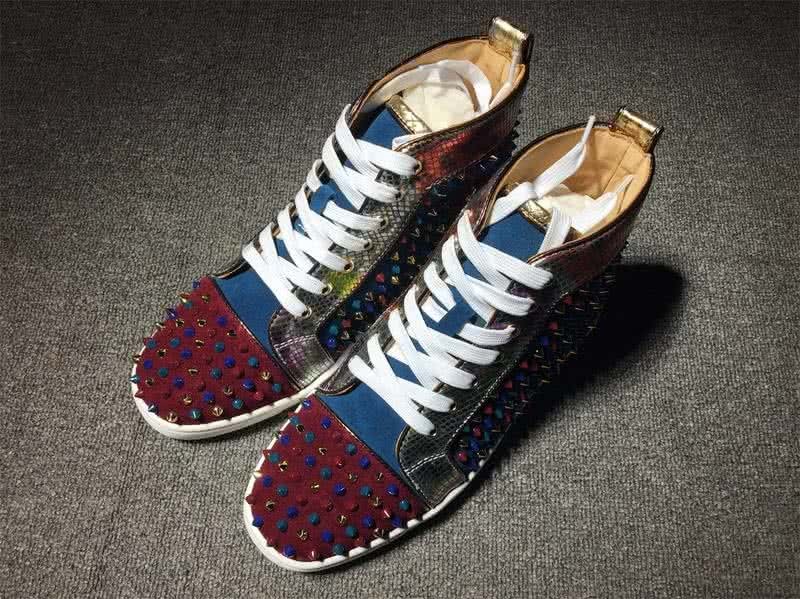 Christian Louboutin Louis Spikes Men/Women Blue/Dark Red 1