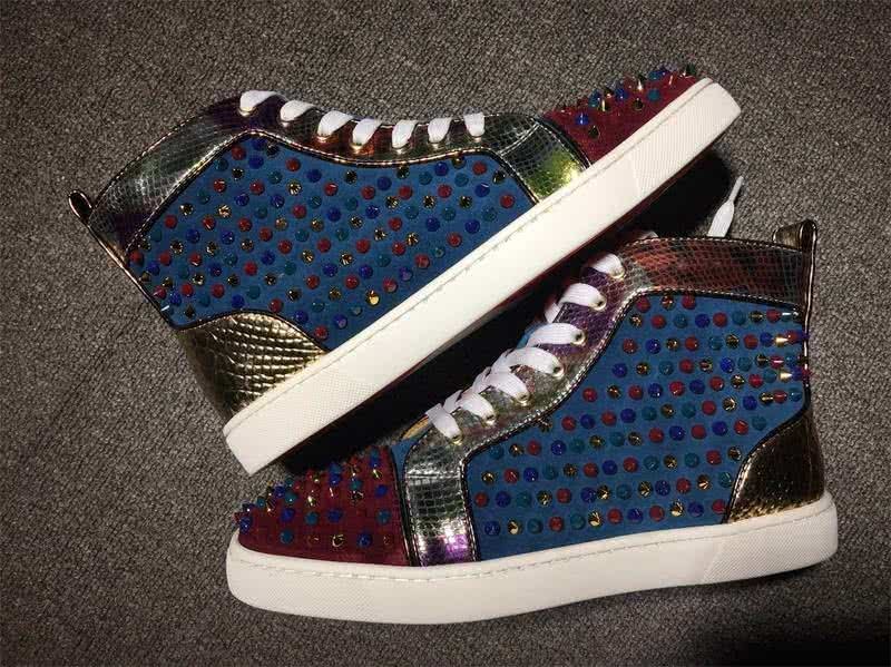 Christian Louboutin Louis Spikes Men/Women Blue/Dark Red 9