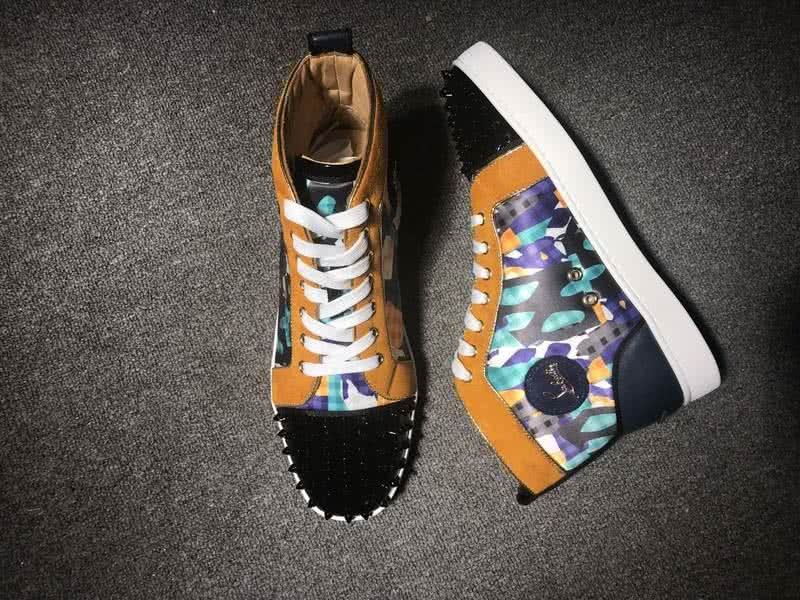 Christian Louboutin Lou Spikes Men/Women Black/Yellow 6