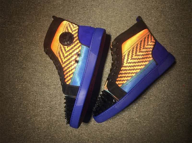 Christian Louboutin Lou Spikes Men/Women Black/Yellow/Blue 4