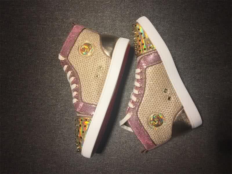 Christian Louboutin Lou Spikes Men/Women Pink/Gold 5