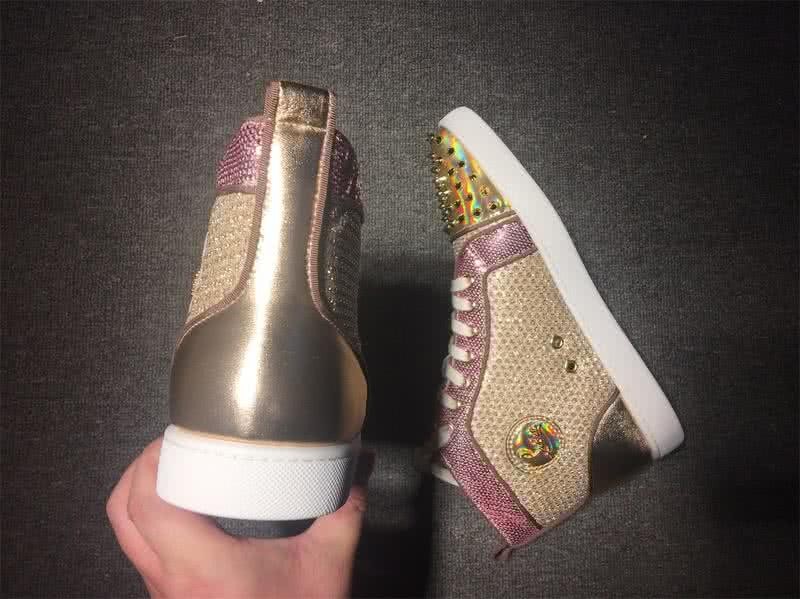 Christian Louboutin Lou Spikes Men/Women Pink/Gold 8